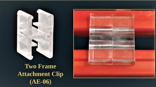 TWO FRAME ATTACHMENT CLIP